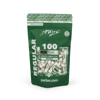 100 kappaleen pakkaus PURIZE Regular Size aktiivihiilisuodattimia keraamisilla päillä.