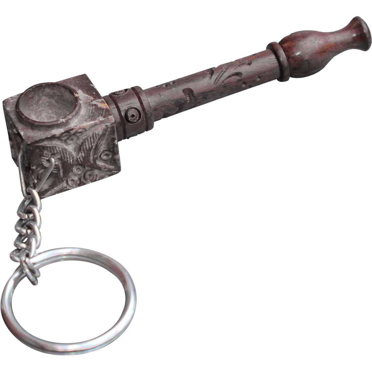 Rosewood Pipe carved avaimenperä 9cm ruusupuinen piippu
