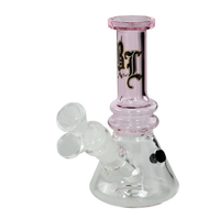 Black Leaf Mini Bubbler with Chillum Plug System (pink)