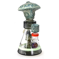 Black Leaf Mushroom Wizard lasibongi sienikoristeella ja showerhead-diffuusorilla 28 cm - Kaninkolo verkkokauppa