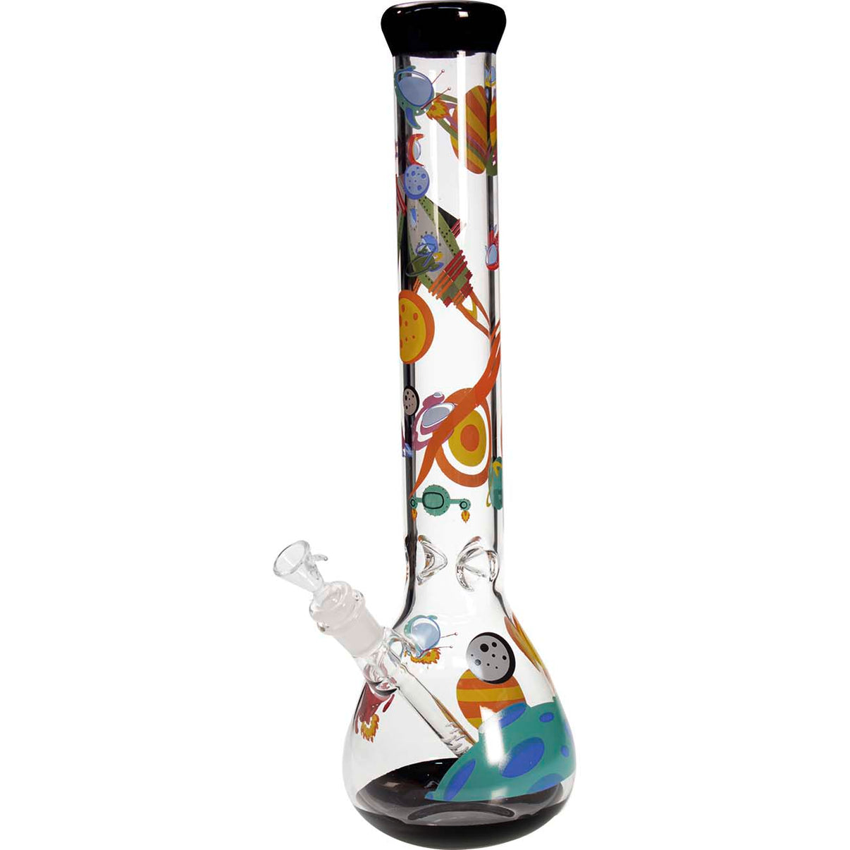 Black Space Ship Flask Bong Ice 41cm musta lasibongi
