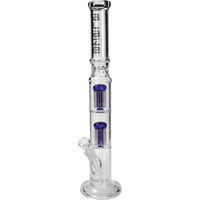 BLAZE TOWER sininen jääbongi kahdella 8-haaraisella perkolatorilla 48 cm 5mm borosilikaattilasia - Kaninkolo verkkokauppa
