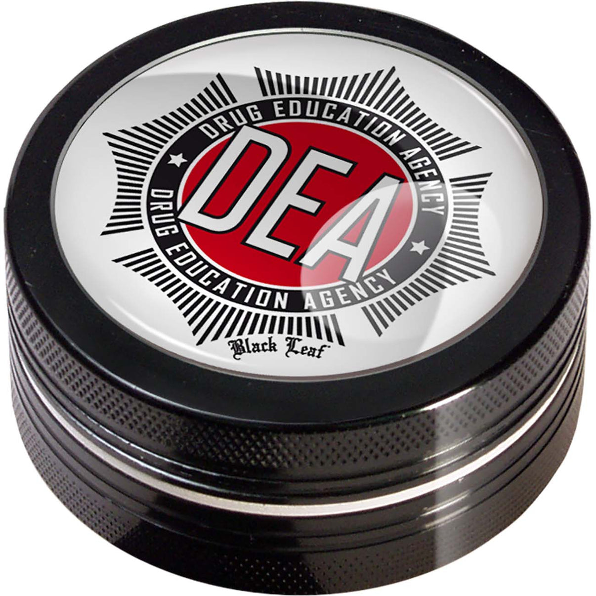 Black Leaf Grinder DEA 2part musta metallinen yrttimylly