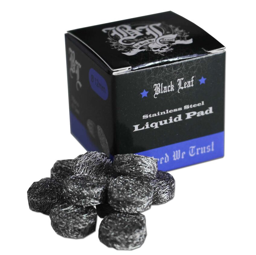 Black Leaf Stainless Steel Liquid Pads oljytyynyt vaporisaattoriin 12mm 10 kpl Kaninkolo verkkokauppa