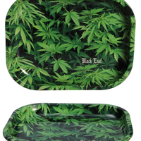 Black Leaf Rolling Tray Hemp S Väsäysalusta
