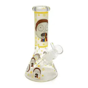 BONG DE CRISTAL 20CM BEAKER MORTY 01 FOSFORESCENTE lasibongi