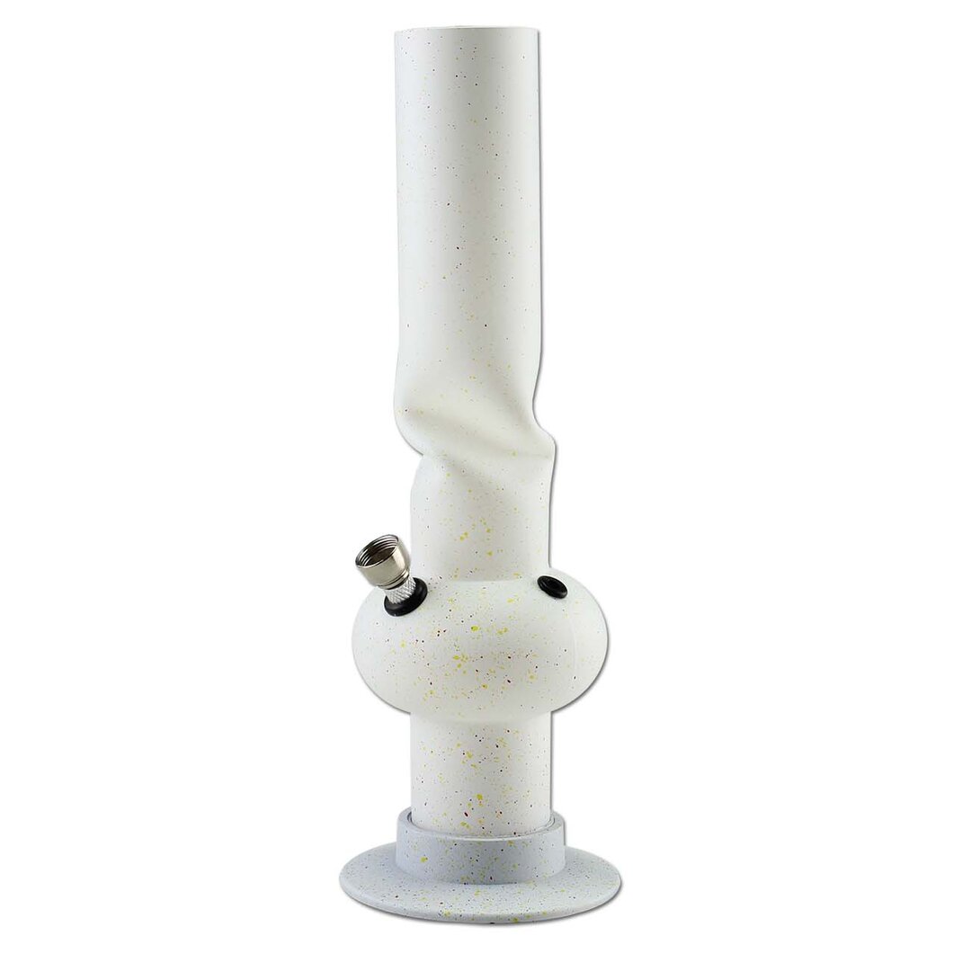 Acrylic Bong White valkoinen akryylivesipiippu 318mm metallichillumilla - Kaninkolo verkkokauppa
