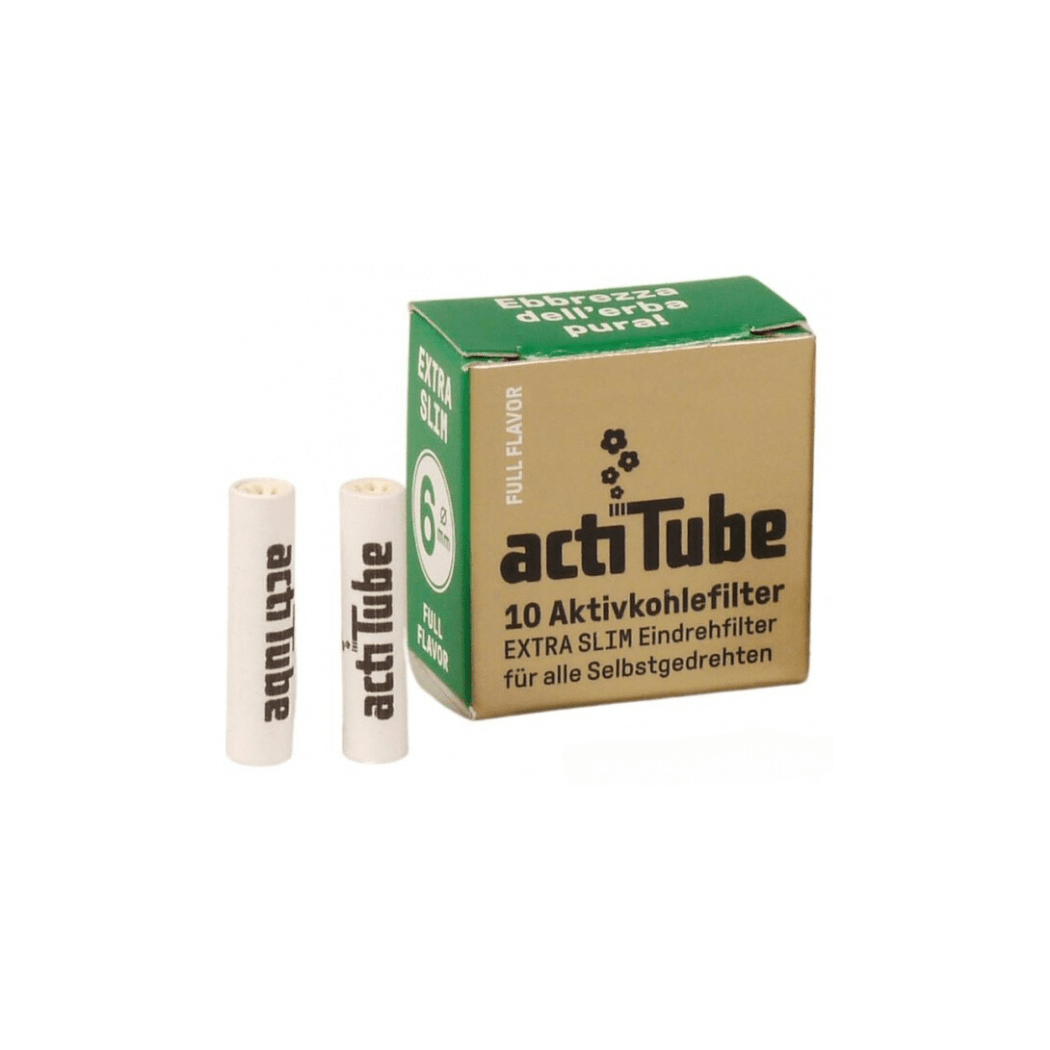 Actitube Extra Slim 10kpl aktiivihiilisuodatinpakkaus ja ohuet keraamiset suodattimet