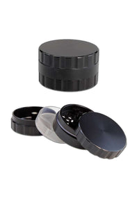 Aluminium Grinder 3-part black - kolmiosainen mattamusta alumiinigrinderi