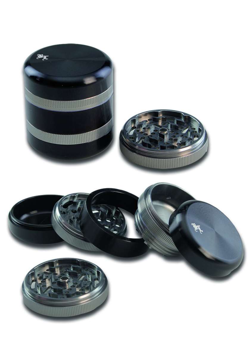BL Aluminium grinder 5-osainen hopea musta