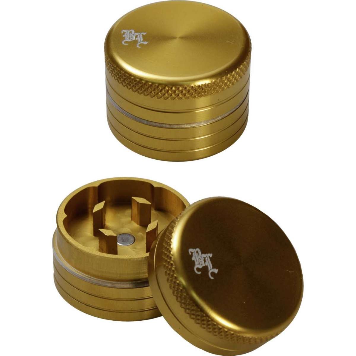 BL Aluminium Grinder Mini 2-part golden kultainen yrttimylly