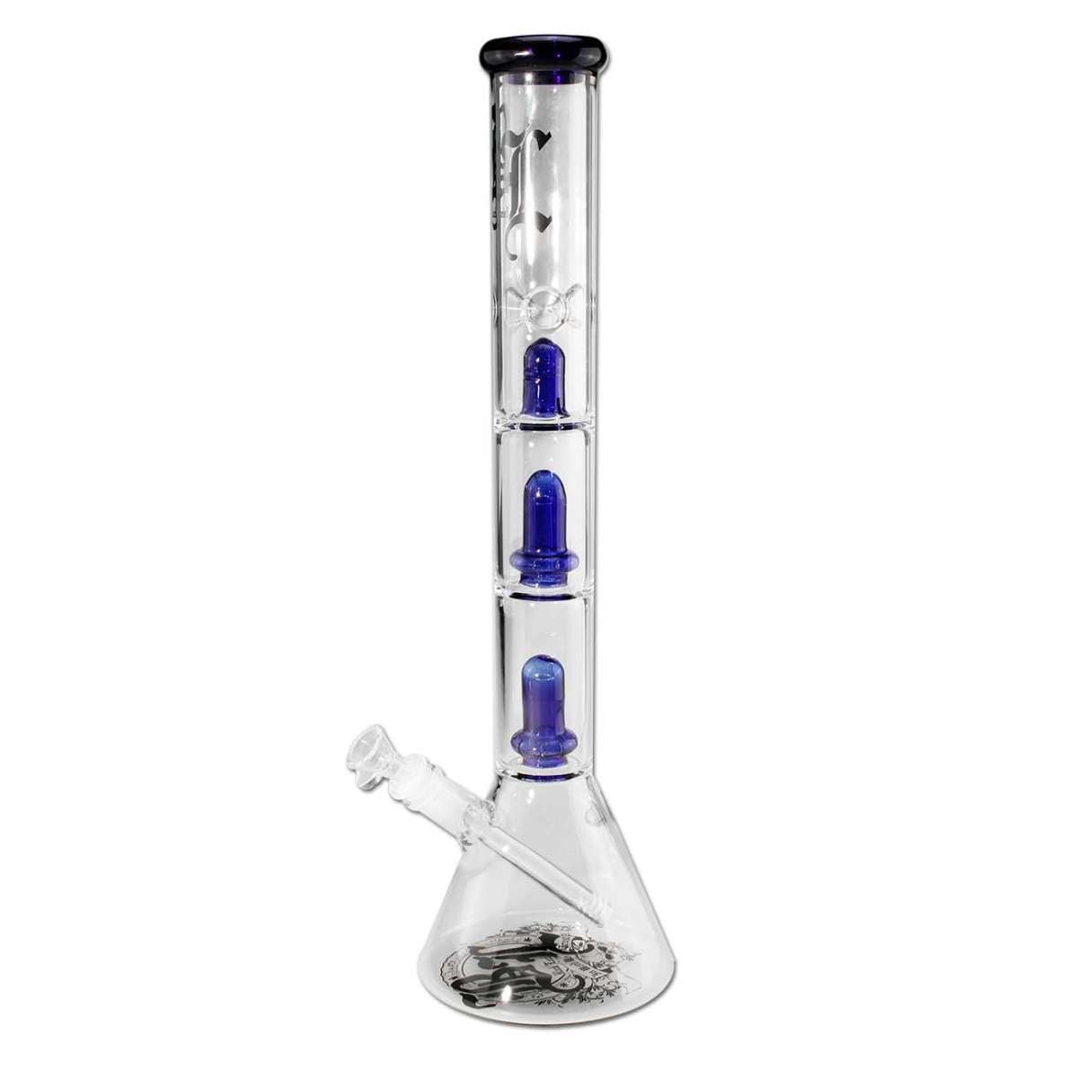 BL Beaker Ice Bong 2x Ufo Percolator Blue lasibongi