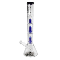 BL Beaker Ice Bong 2x Ufo Percolator Blue lasibongi