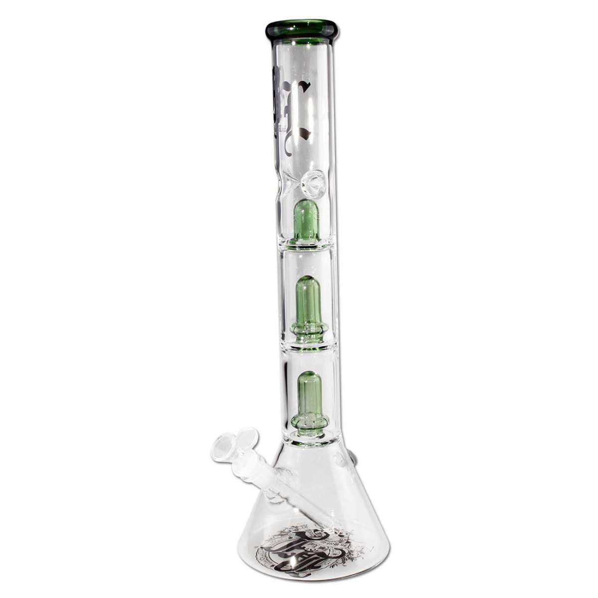 BL Beaker Ice Bong 2x Ufo Percolator Green lasibongi