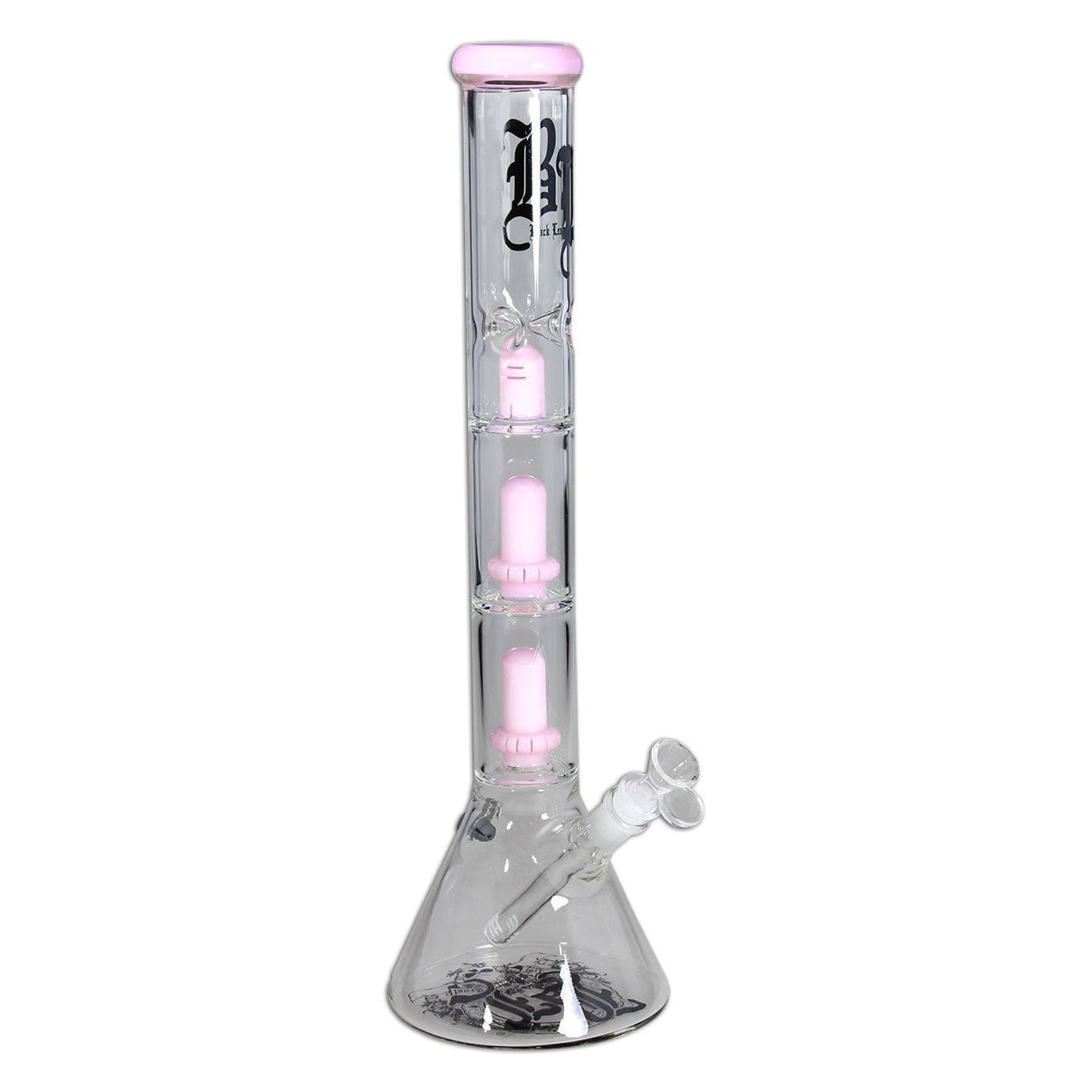 BL Beaker Ice Bong 2x UFO Percolator Pink edestä