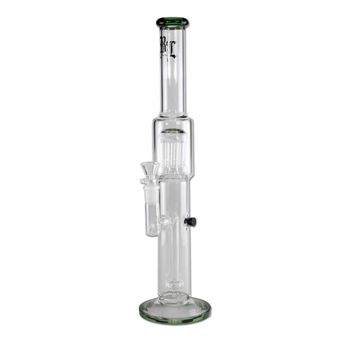 BL Glass Bong Drum + Tree Percolator Vihreä