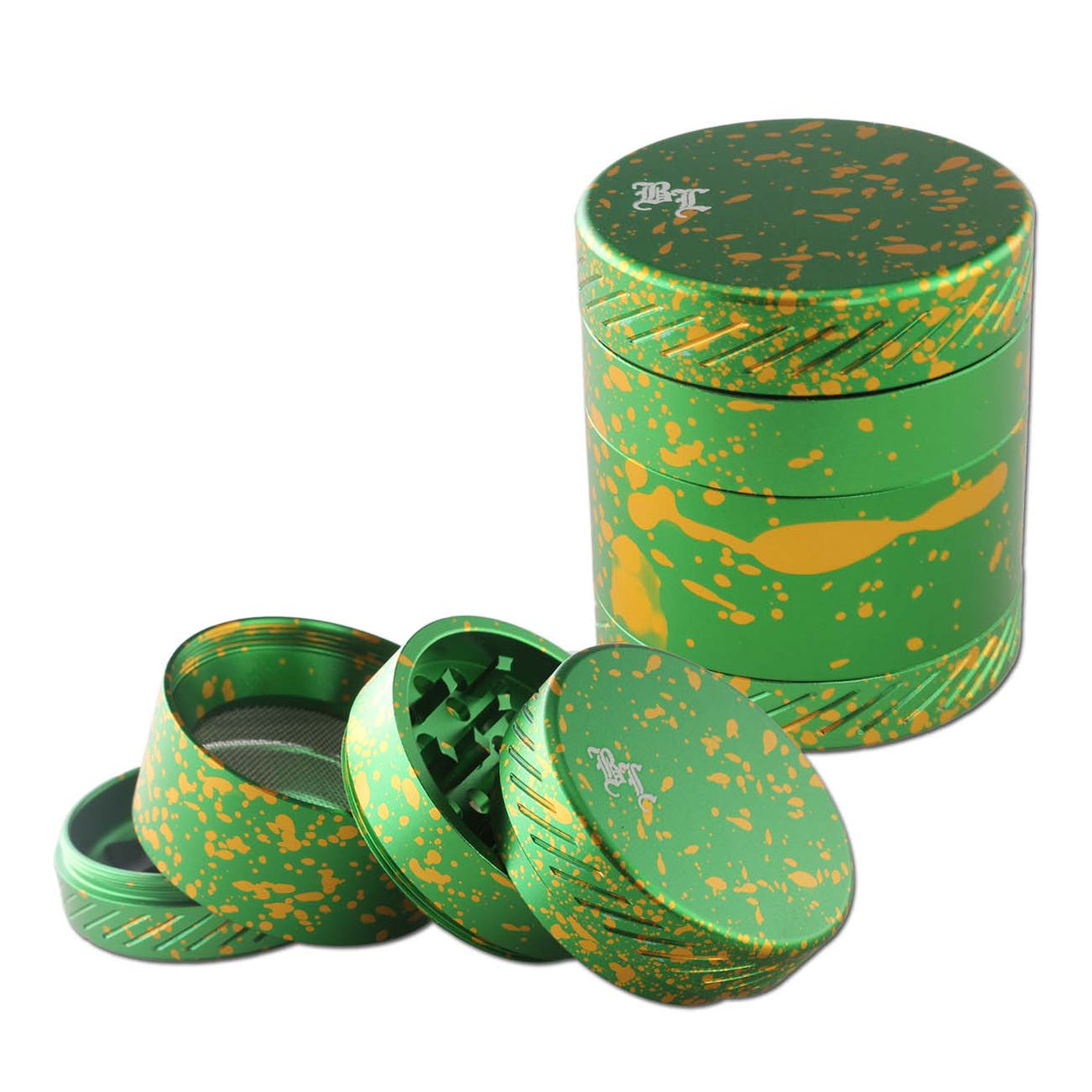 BLACK LEAF Aluminium Grinder CROWN 4 Green neliosainen yrttimylly