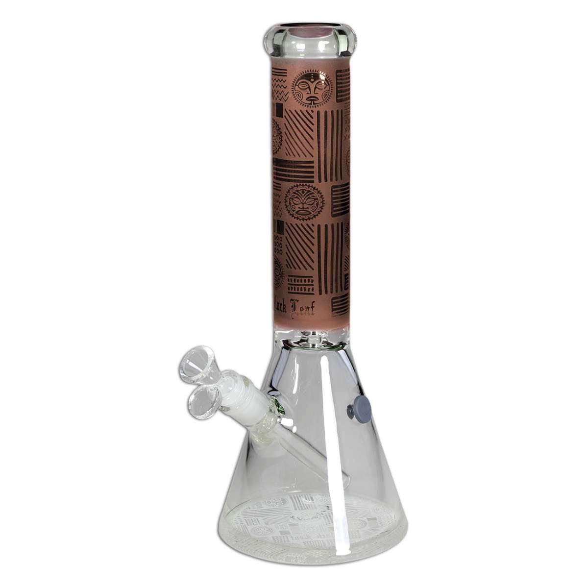 Black Leaf Beaker Bong Ice amber lasibongi