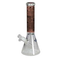 Black Leaf Beaker Bong Ice amber lasibongi