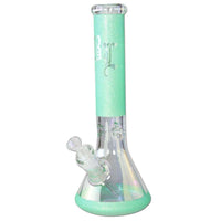 Black Leaf Beaker Bong Ice Glitzy Glitter Green lasibongi