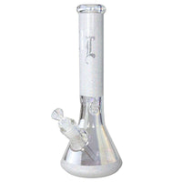 Black Leaf Beaker Bong Ice Glitzy Glitter Silver kokonaiskuva