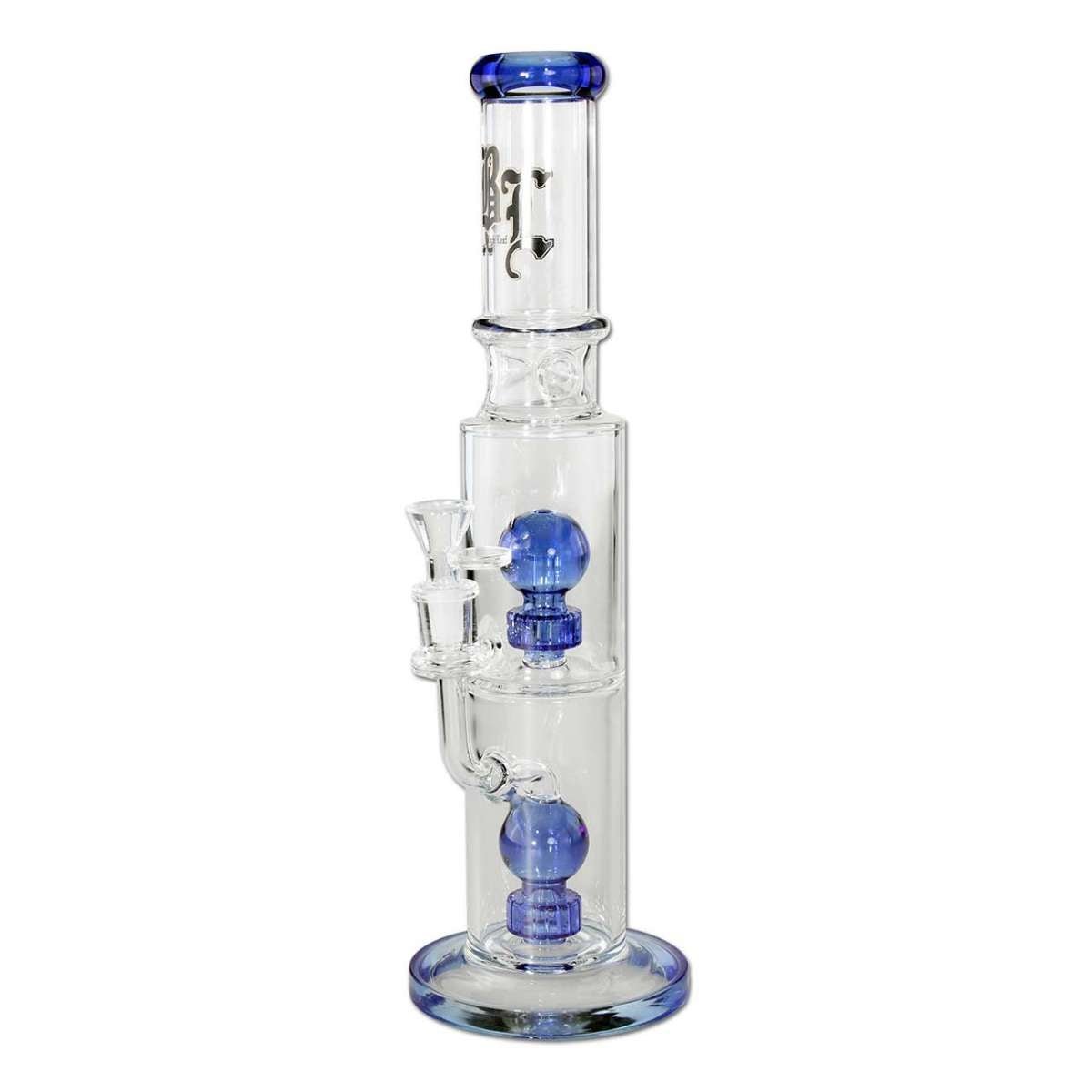 Black Leaf Blue Hour Ice Bong Shower Head Perco lasibongi