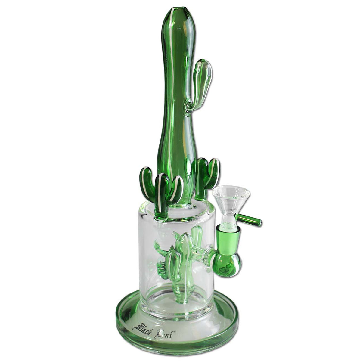 Black Leaf Glass Bong Kaktus 14,5mm edestä kuvattuna