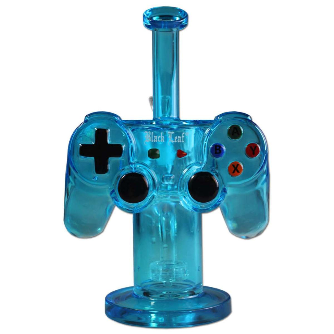 Black Leaf Diffuser Bong GAMEPAD - Sininen lasibongi