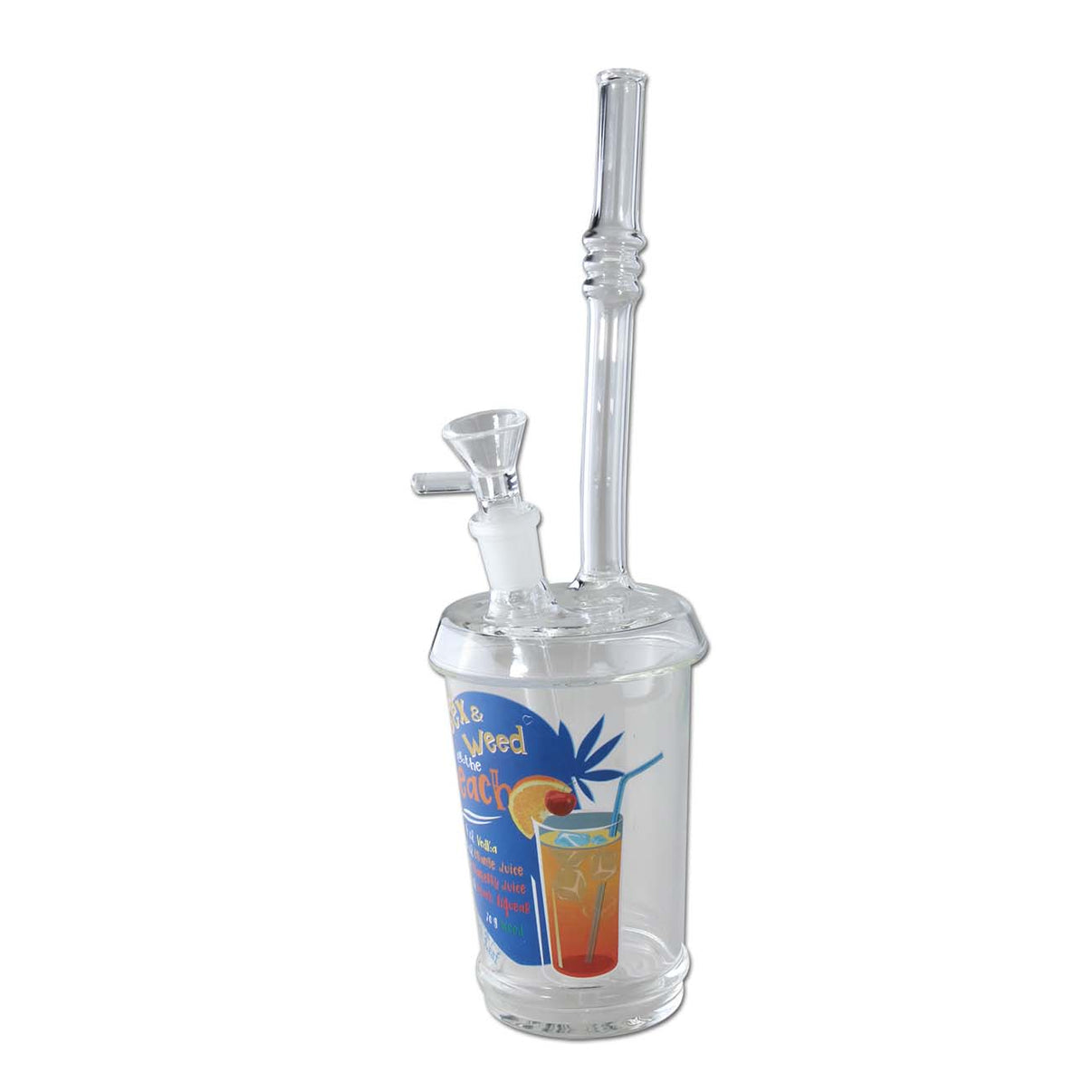 Black Leaf Cup Glass Bong Sex & Weed 28cm kokonaiskuva