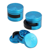Black Leaf Dooor Aluminium Grinder 3-part Ejection musta