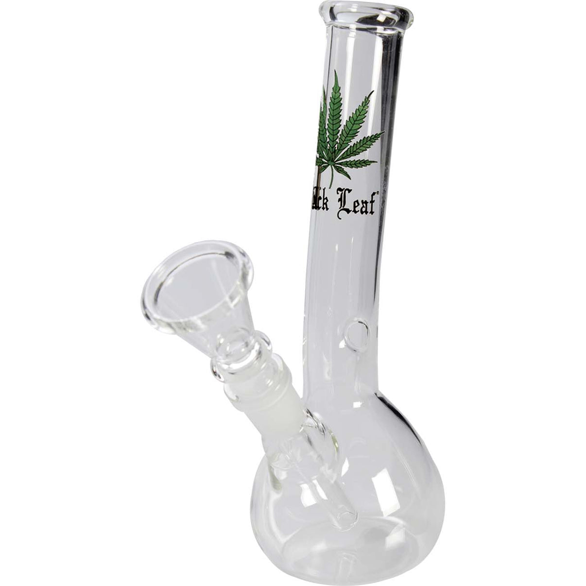 Black Leaf Glass Bong 18cm kirkas lasibongi