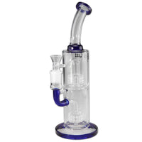 Black Leaf Glass Bong 2x Drum Percolator 45cm