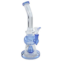 Black Leaf Glass Bong with Percolator Light Blue 35cm