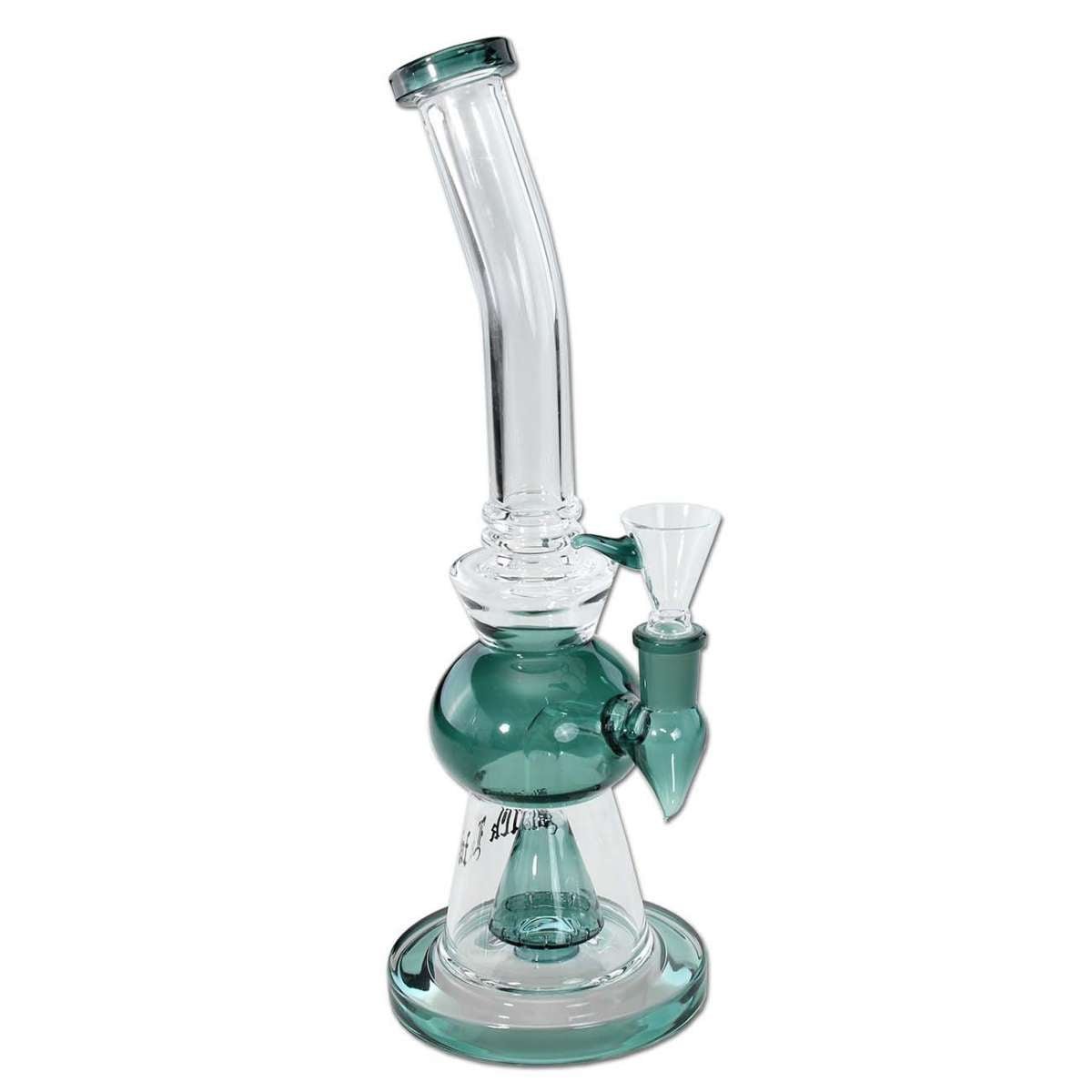 Black Leaf Glass Bong with Percolator Sea Green merenvihreä lasibongi