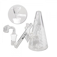 Black Leaf Glass Bubbler Herbs Oil with Adapter edestä