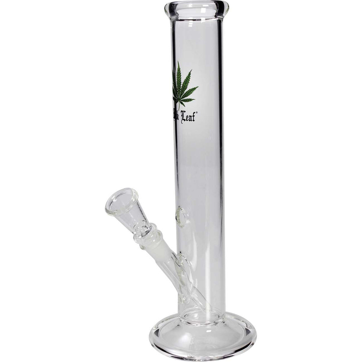 Black Leaf Glass Cylinder Bong 30cm edestä kuvattuna