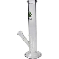 Black Leaf Glass Cylinder Bong 30cm edestä kuvattuna