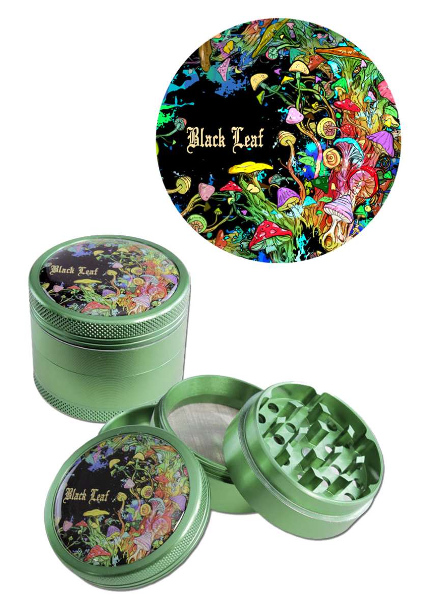 Black Leaf Mushroom Grinder 4-osainen alumiini