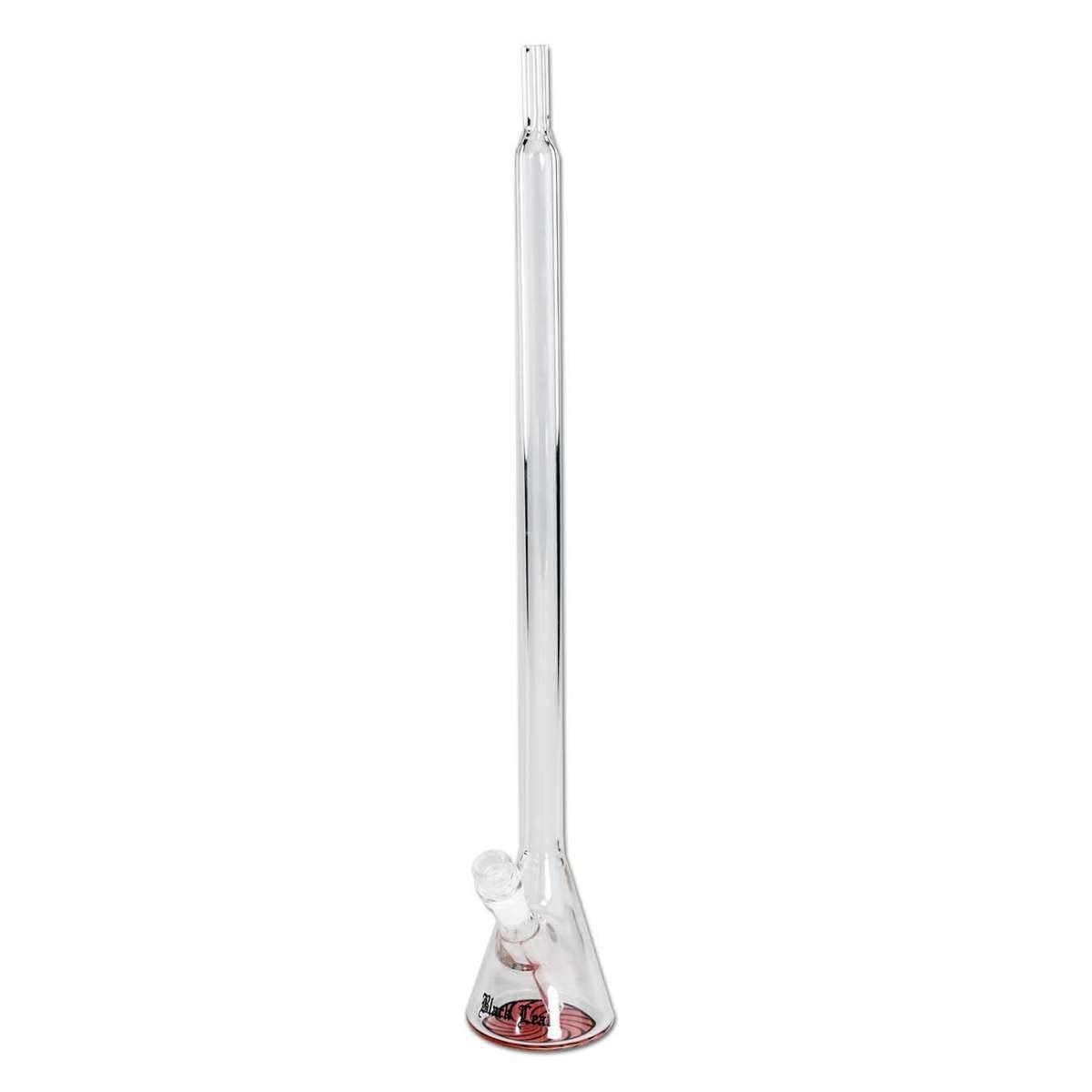 Black Leaf La Girafe 1 Thin Neck Bong -tyylikäs pitkä lasibongi diffuusorilla ja logolla.