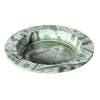 Black Leaf Metal Ash Tray DOLLAR metallituhkakuppi dollarikuviolla