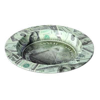 Black Leaf Metal Ash Tray DOLLAR metallituhkakuppi dollarikuviolla