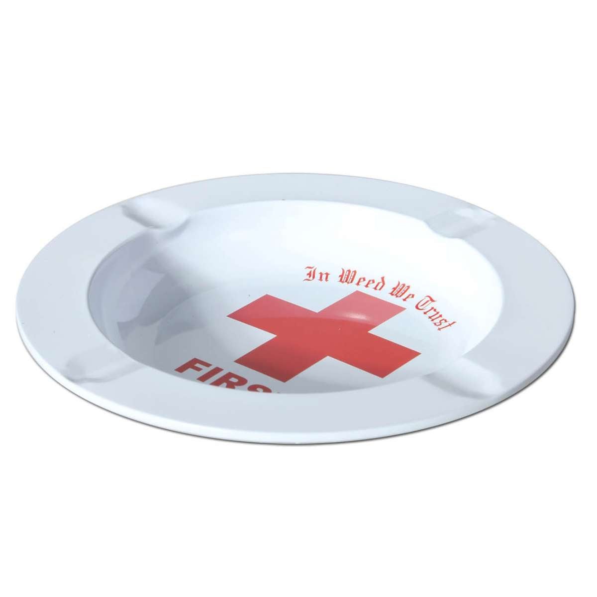 Black Leaf Metal Ash Tray FIRST AID metallituhkakuppi