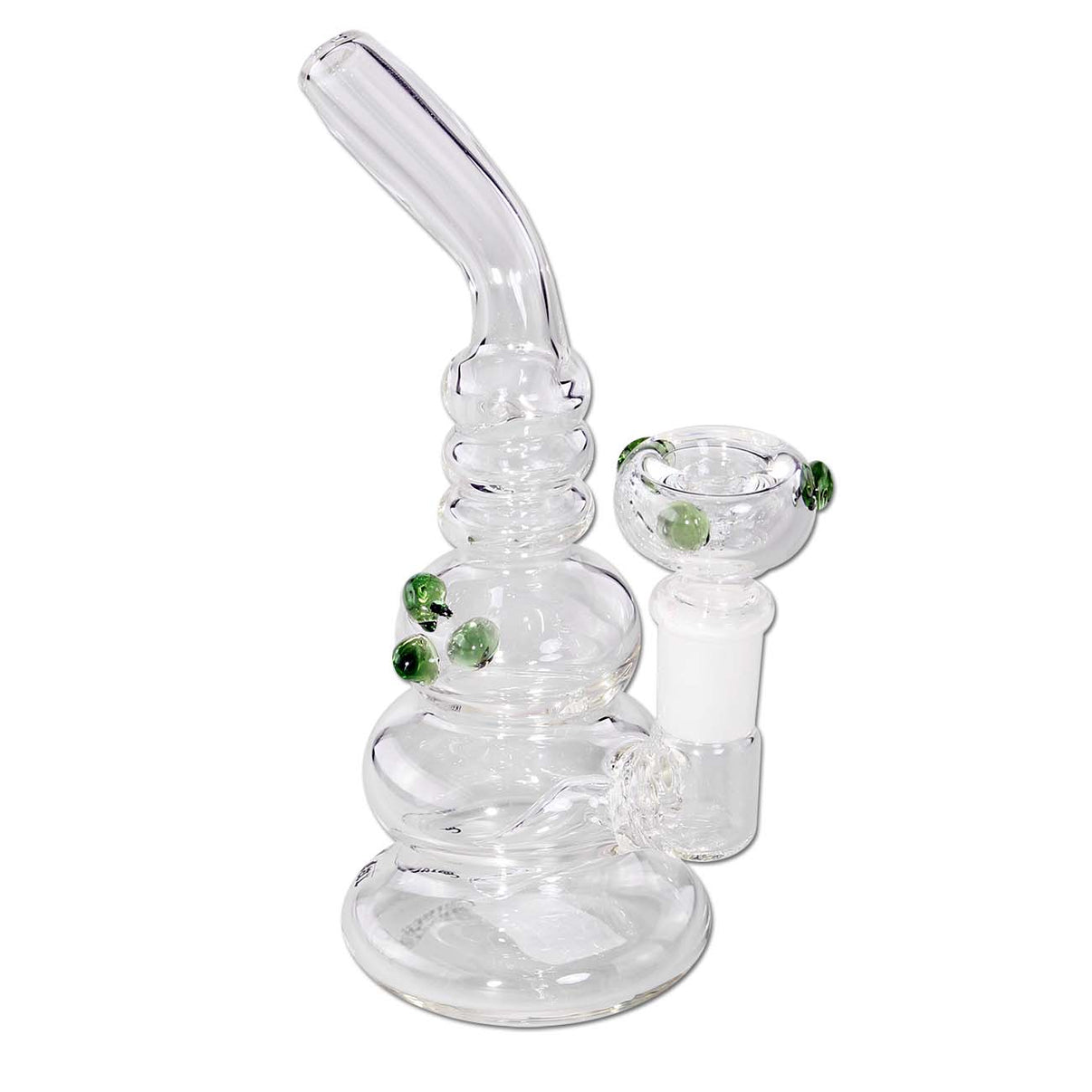 Black Leaf Mini Bubbler Green lasinen vesipiippu