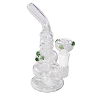 Black Leaf Mini Bubbler Green lasinen vesipiippu