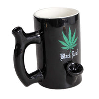 Black Leaf Mug Bong Wake&Bake valkoinen keraaminen kahvikuppi bongi