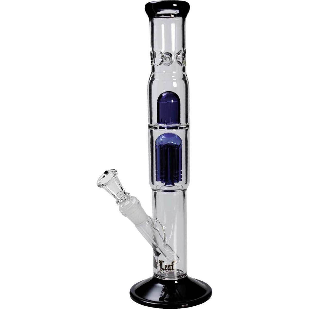 Black Leaf Percolator Icebong musta-sininen lasibongi jääpidikkeellä ja perkolaattorilla, puhdasta ja viileää savua varten
