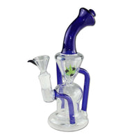 Black Leaf Recycle Bubbler Blue lasinen vesipiippu