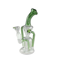 Black Leaf Recycle Bubbler Green lasinen vesiputki vihreillä yksityiskohdilla