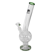 BREIT Belly Bong Diffuser Chillum Green vihreä lasibongi, jossa integroitu diffuuserichillum, vatsallinen muotoilu ja BREIT-logo.