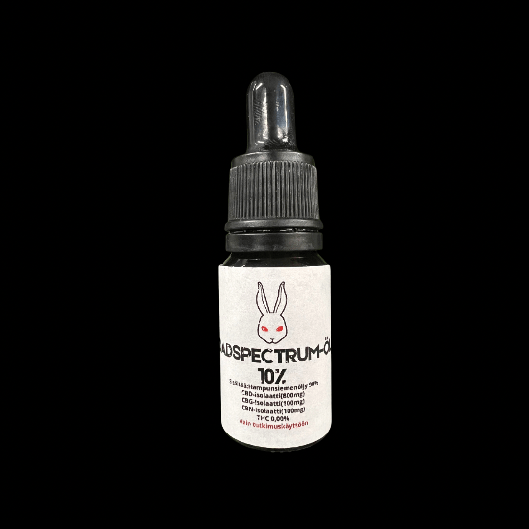 Kaninkolon laboratoriotestattu 10-prosenttinen CBD-öljy ilman THC-yhdisteitä